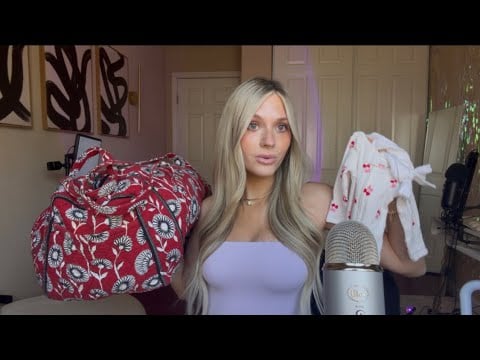 ASMR- What's In My Hospital Bag and Bumpdate🤰(Tracing, Over-Explaining, Whispers)