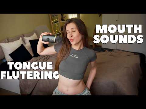 ASMR | a LOT of  TONGUE FLUTTERING w/ Hand Sounds, Collarbone Tapping