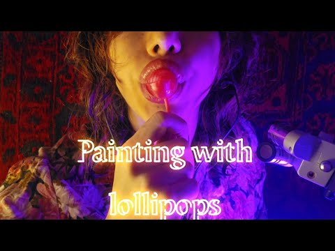 🍫🎨 ASMR Edible Art | Eating & Painting with Chocolate Lollipops | asmrفارسی