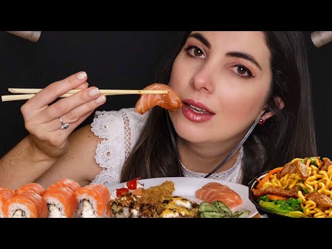 ASMR COMENDO SASHIMI - LÁMEN - PEIXE FRITO E CEVICHE • MUKBANG - EATING SOUNDS - Sweet Carol