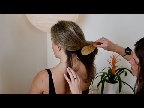 ASMR Relaxing Hair Play, Hair Brushing, Fingers Through Hair (Whisper, Real Person ASMR)