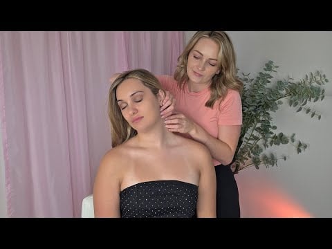 ASMR Neck, Shoulder & Head Massage on Real Person - Oil, Gua Sha, Rolling Pin & Cupping