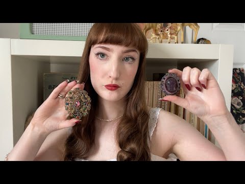 ASMR my vintage brooch collection ~ dreamy echoes and breathy whispers 🫧🎀