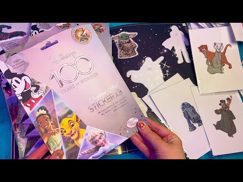 ASMR Disney Diamond Surprise Stickers Opening (Whispered, Tracing)