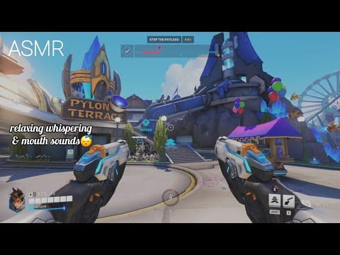 [ASMR Overwatch] relaxing mouth sounds & whispering ♡ unranked dva + tracer~