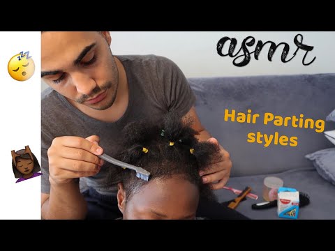 {ASMR} Parting Afro Hair 💆🏾 & Styling (major tingles) 😆