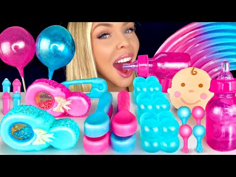 ASMR SUGAR BALLOON, EDIBLE BABY RATTLE COOKIE, JELLY BABY BOTTLE MUKBANG 먹방 꿀벌