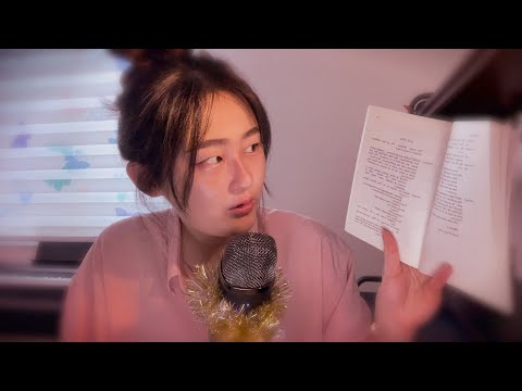 ASMR 🌸 inaudible sticky clicky reading, unintelligible whispers