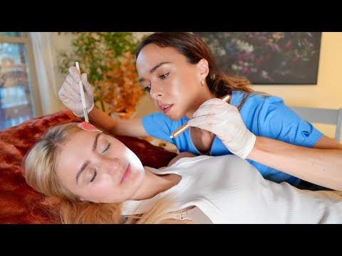 ASMR Full Body Exam | Cranial Nerve + Back Medical Assessment | Scalp, Eyes, Ear Cleaning Tingles