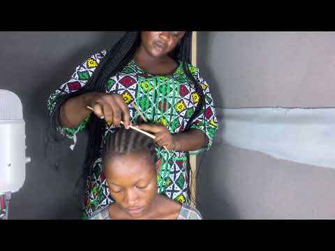 ASMR ✨ SCALP SCRACTHING BETWEEN MY COUSIN CORN ROW WITH GUM CRACKING