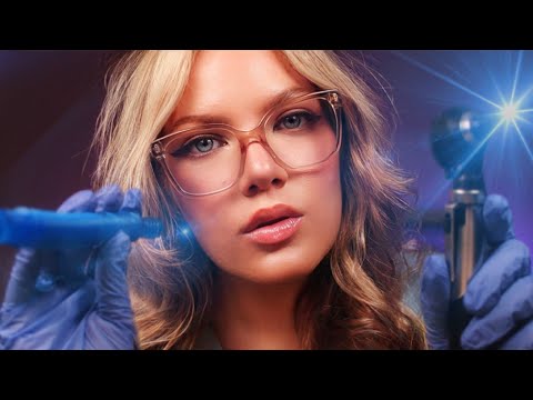 ASMR Up Close Ear to Ear Whispers, Otoscope Inspection, Inaudible, Multilingual, Binaural Ear Exam