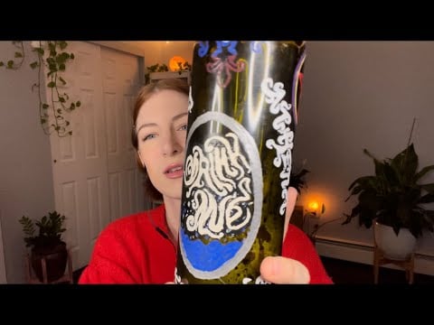 Asmr whispered hand carved wine bottle sounds #shorts