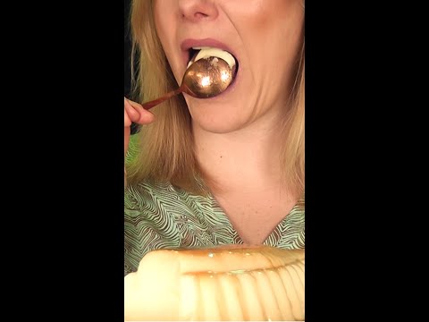 👆🏼👆🏼👆🏼 Long version 👉🏼 ASMR Pudding Eating | Fantastic Soft & Smacking Sounds #shorts