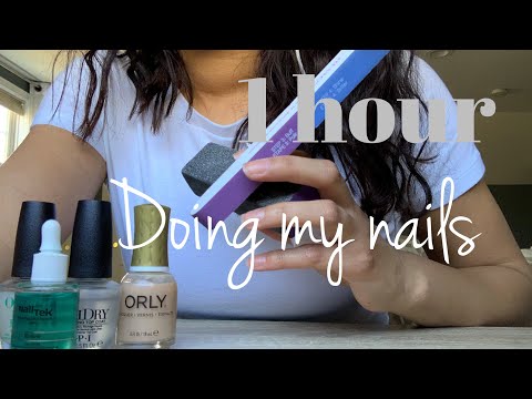 ASMR - DOING MY NAILS ~ soft whispers +soft sounds [light wind sounds in the background]