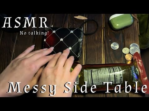 ASMR | Messy Side Table | lots of scratching + tapping!!