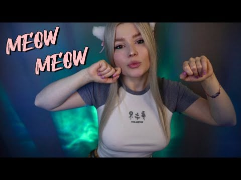 ASMR I meow you 🤍 Tascam close mouth sounds, fluffy windshield rubbing, face touching, breathing ✨
