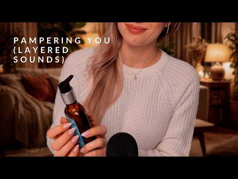 ASMR | Pampering you before bed w real hair sounds! 🧼🌙