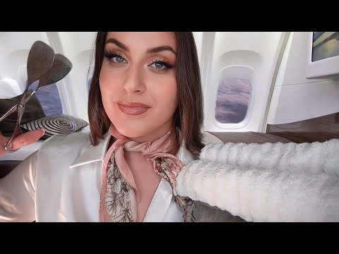 ASMR Deutsch ✈️ First Class Flug | Luxury Flight Attendant (Stewardess Roleplay) Personal Attention