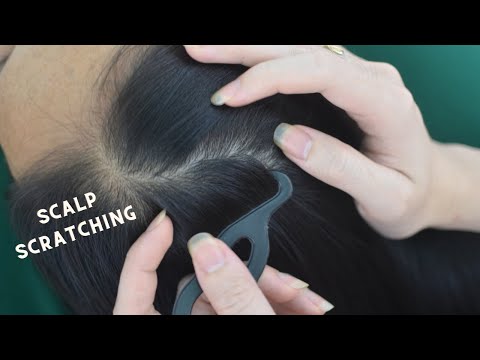 ASMR Scalp Scratching Sounds, Real Person Hair Play, Hair Parting, Hair Combing For Relaxation