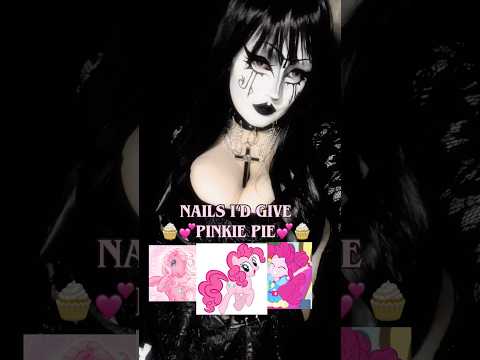 Nails I’d give pinkie pie 🩷🩵￼