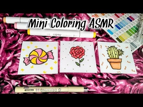 Satisfying Tiny Coloring ASMR 😀 Soft Speaking, Whispers 🤫 Rambling 🎂