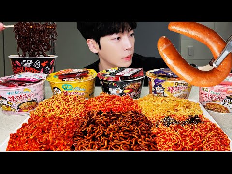 ASMR MUKBANG | 직접 만든 불닭볶음면 먹방 & 레시피 FIRE NOODLES CHALLENGEEATING
