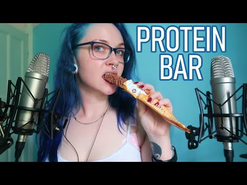 ASMR Eating A Chewy Peanut Chocolate Protein Bar (Eating Sounds & Wrapper Crinkles) 🥜