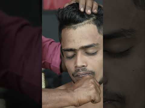 Big Eyes Barber Neck Crack | Ear Crack | Nasal Bridge Crack | Finger Crack Head Massage ASMR #shorts