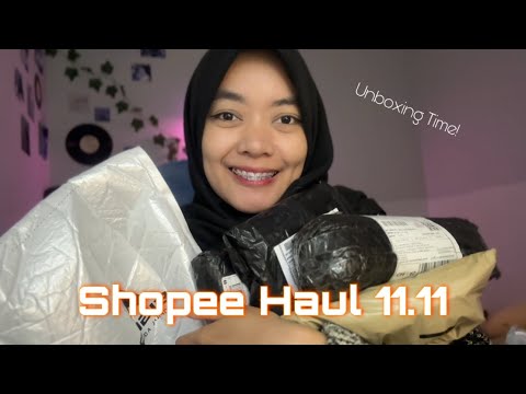 ASMR Unboxing Paket Shopee Haul 11.11 🫶🏼🧸✨