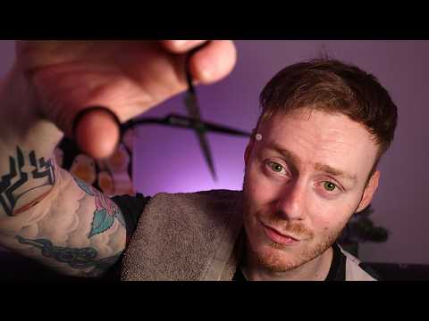 ASMR💈Barbershop Roleplay I Can Fit You In! Shave, Scissor Sounds, Personal Attention