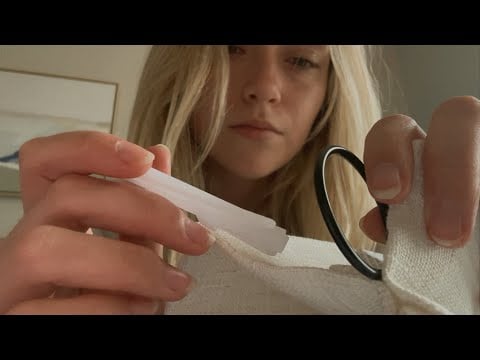 Up-Close ASMR **Camera Tapping & Putting Together New Curtains** 