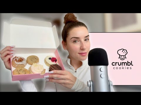 ASMR Trying Crumbl Cookies & Whispered Ramble 🍪