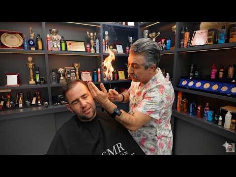 🔥 Fire Ear Hair Removal, Fresh Haircut & Beard Trim | Make Thin Hair Look Thicker ✂️