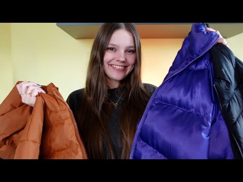 ASMR Fabric Scratching & Zipper Sounds (Puffy Down Jackets)