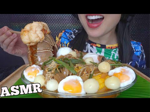 ASMR SEAFOOD BOIL *LOBSTER + EGGS + ENOKI MUSHROOM (EATING SOUNDS) NO TALKING | SAS-ASMR