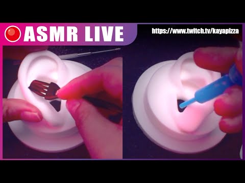 🔴ASMR LIVE. Ear Cleaning & Ear Blowing👂🏻Metal picks, Rough Brush, Fluffy Earpick