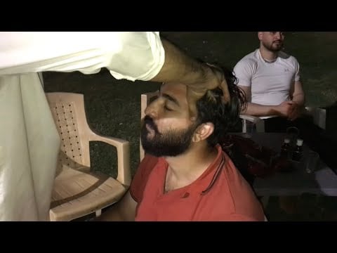 ASMR Head & Neck Massage by Street barber in just 1$ 💆🏻‍♂️| Body Cracking Massage | 💈