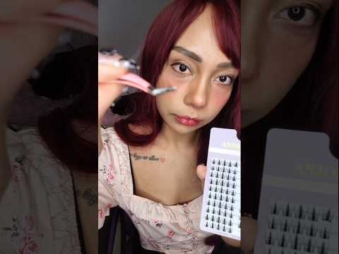 COLOCANDO ANIME LASHES EM VOCÊ, Applying eyelashes #ASMR