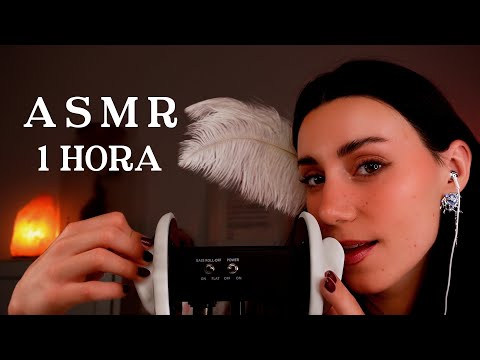 ASMR 3Dio 1 HORA Español🧡💤  Masaje & Limpieza de Orejas 🪔 Mouth Sounds, Besitos, Susurros, Triggers