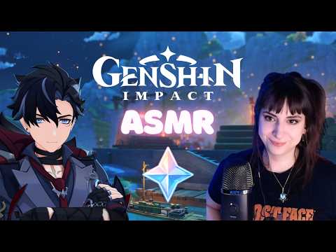ASMR • Gameplay de Genshin Impact 🫧 Lugares Bonitos do Jogo + Sussurro e Sons de Boca .°•
