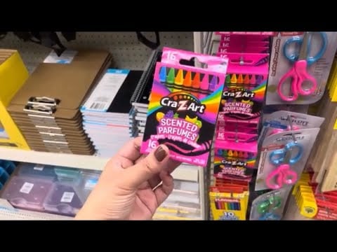 Shopping 🛒 ASMR No Talking - At Dollar Store crinkles sounds   A back to school Walkthrough