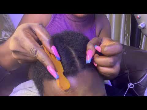 ASMR✨SLEEP INDUCING SCALP SCRATCHING , BEARD PLAY WITH GUM CRACKING SOUND.