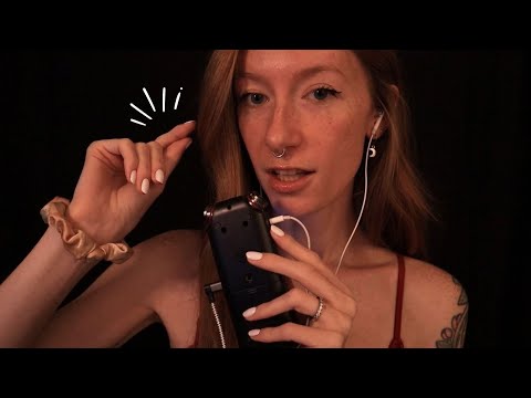 ASMR | Clicky, repetitive whispers & hand movements with the TASCAM ✨