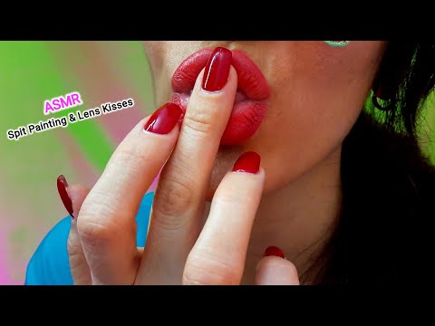 ASMR Spit Painting & Lens Kisses 💋 | ASMR Lens Kisses & Spit Painting | Relaxing Mouth Sounds