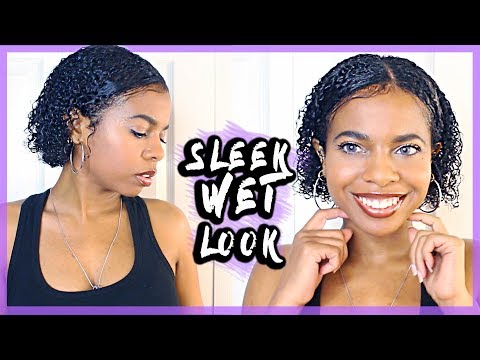 WATER WET LOOK ON SHORT CURLY HAIR // 3C, 4A ⎜Sleek Curly Hair Routine 2019 ♥