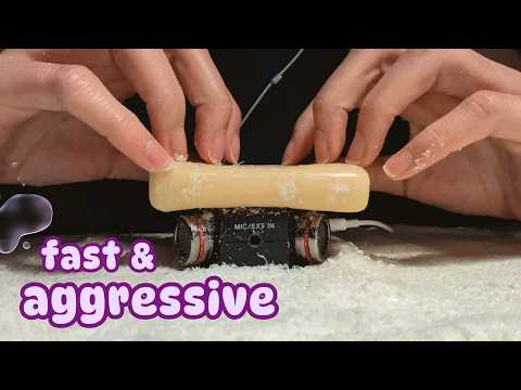 fast and aggressive asmr | natural nails soap scratching/tapping (no talking, looped)