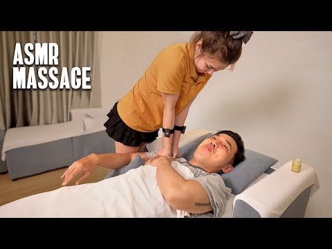 ASMR 🔥 Strong Foot and Deep Back Massage – Her Best Therapy Skill