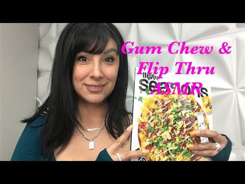 ASMR Gum Chewing Magazine Flip through