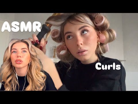 Curling My Hair While Giving You Relaxing ASMR 🤍 [GERMAN]