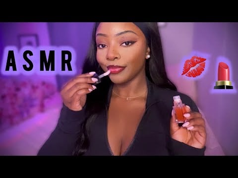 ASMR | Lipgloss & Smooches 🤍 Tingly Lipgloss Application + Mouth Sounds 💋✨